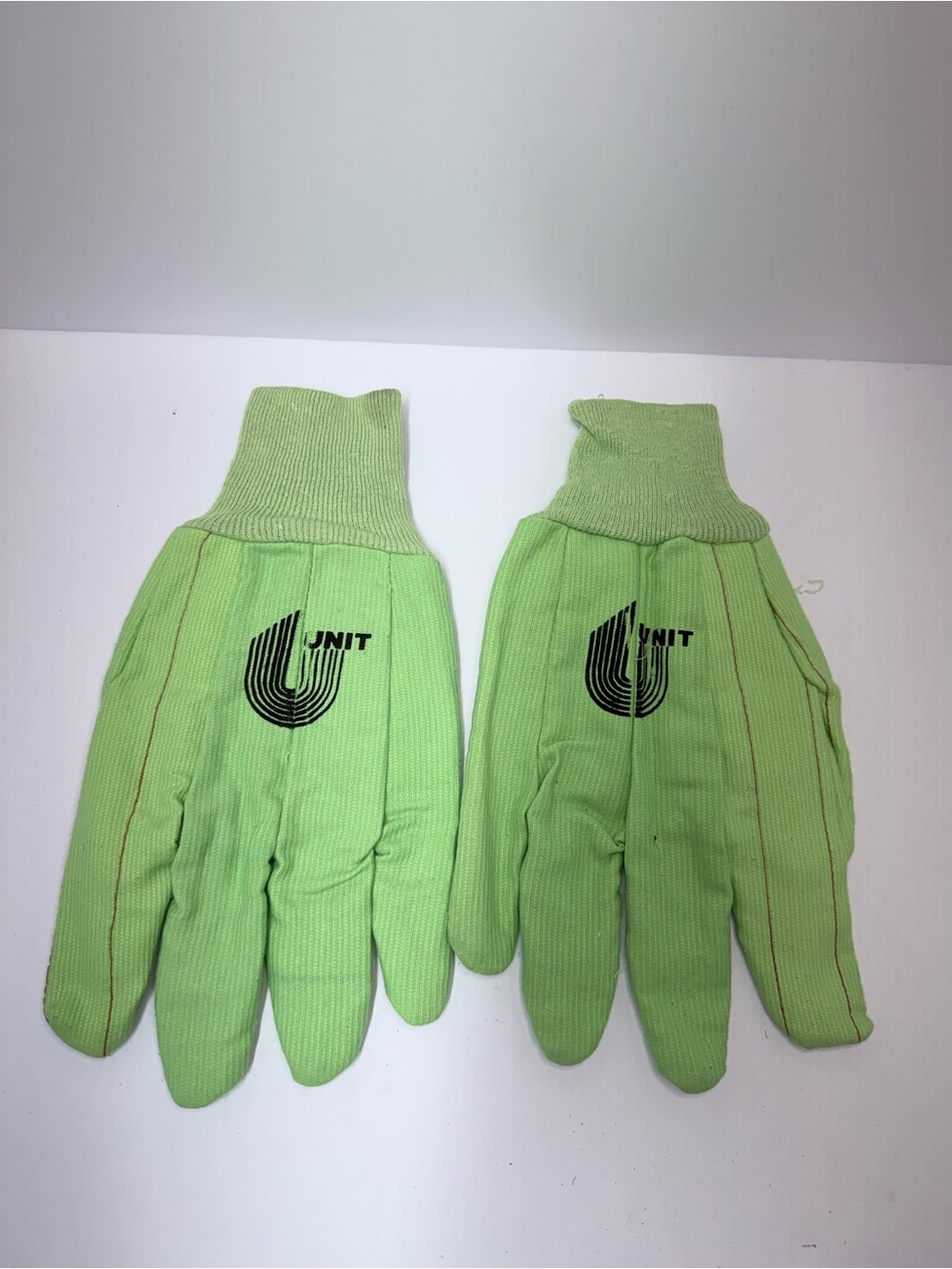 Lime Green Safety Work Gloves with Knit Cuff